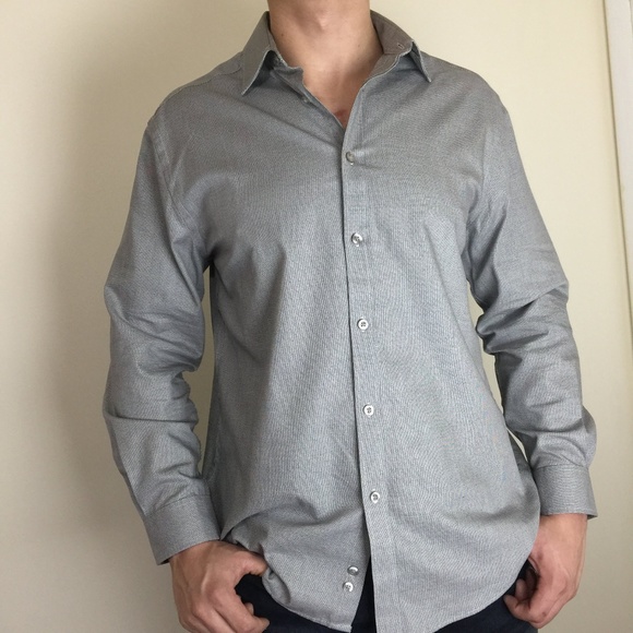 Michael Kors shirt men's grey slim fit - Picture 1 of 8